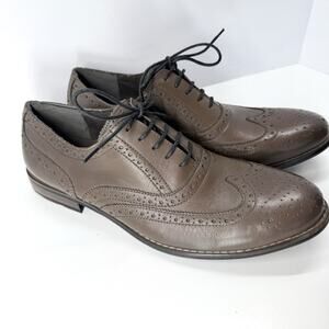 Men's Wingtip Leather Dress Shoes Size US size 12 Steve Madden Gionni GRAY-Brown